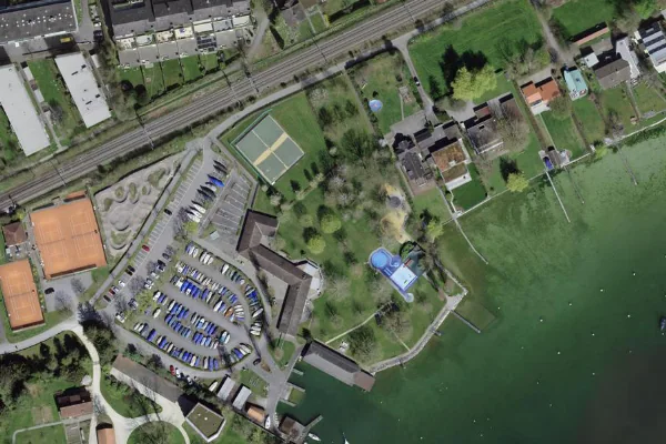 Luftbild des Kartenstandorts von Strandbad Cham in Cham