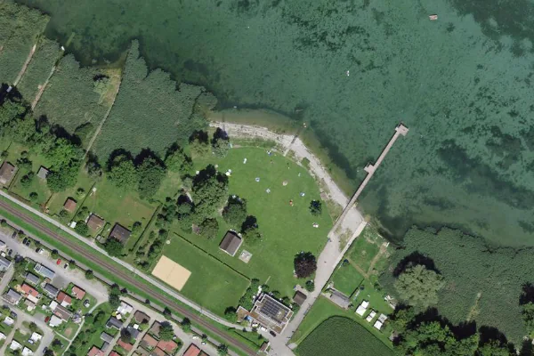Luftbild des Kartenstandorts von Strandbad Wiedehorn in Egnach