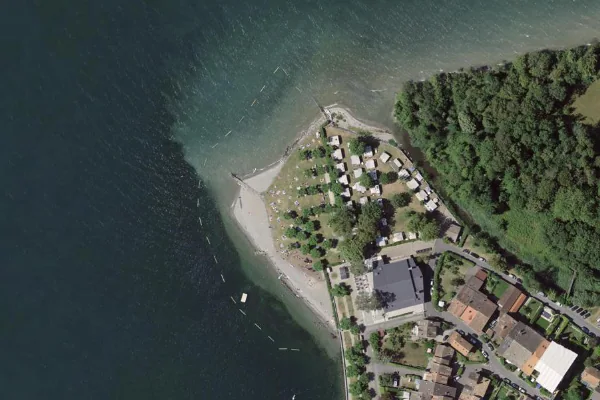 Luftbild des Kartenstandorts von Plage d'hermance in Hermance