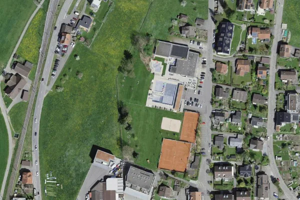 Luftbild des Kartenstandorts von Schwimmbad Grosshöchstetten in Grosshöchstetten