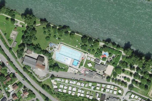 Luftbild des Kartenstandorts von Regibad Zurzach in Bad Zurzach