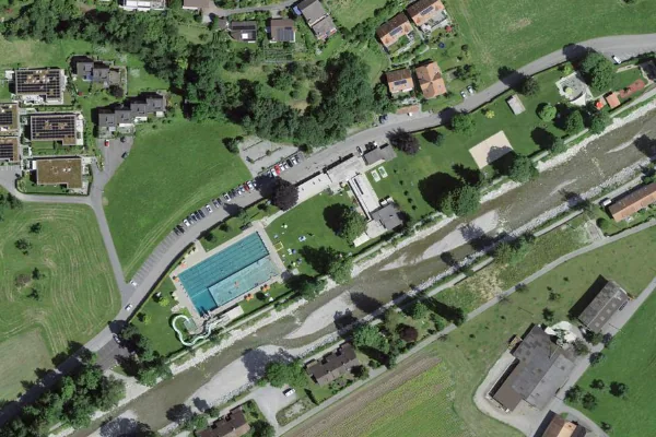 Luftbild des Kartenstandorts von Schwimmbad Steffisburg in Steffisburg
