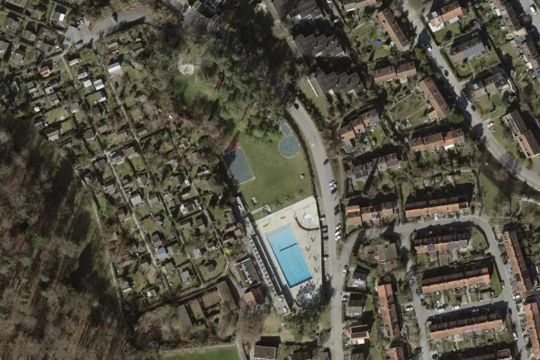 Luftbild des Kartenstandorts von Freibad Wolfensberg in Winterthur