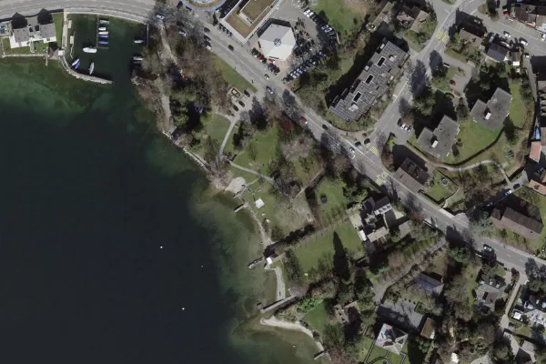 Luftbild des Kartenstandorts von Strandbad Ländeli Obermeilen in Meilen