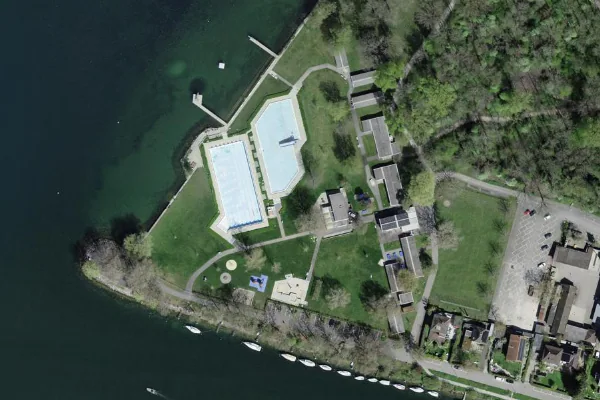 Luftbild des Kartenstandorts von Strandbad Nidau in Nidau