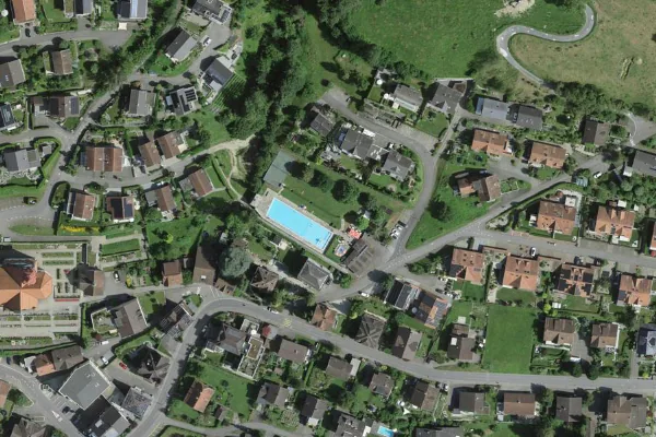 Luftbild des Kartenstandorts von Schwimmbad Ruswil in Ruswil