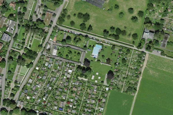 Luftbild des Kartenstandorts von Sonnenbad St. Margarethen in Binningen