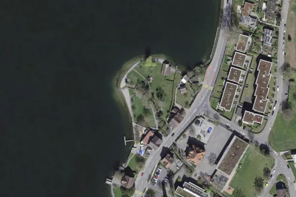 Luftbild des Kartenstandorts von Seebad Tellenörtli in Zug