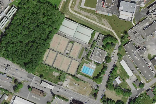 Luftbild des Kartenstandorts von Centre sportif de Maisonnex in Meyrin