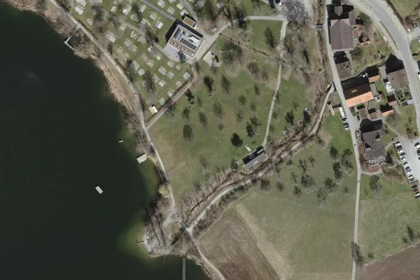 Luftbild des Kartenstandorts von Strandbad Türlersee in Hausen am Albis