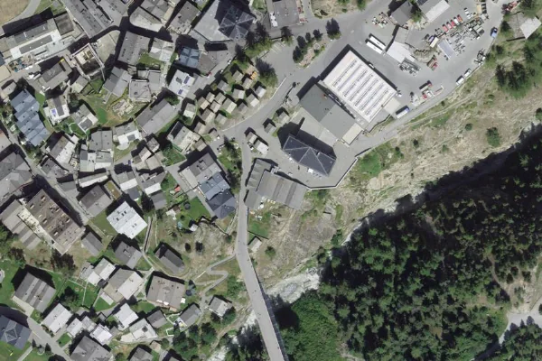 Luftbild des Kartenstandorts von Aqua Allalin in Saas-Fee