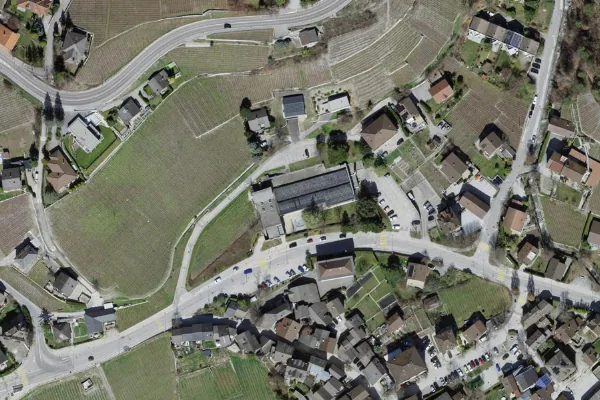 Luftbild des Kartenstandorts von Piscine de Guillamo in Sierre