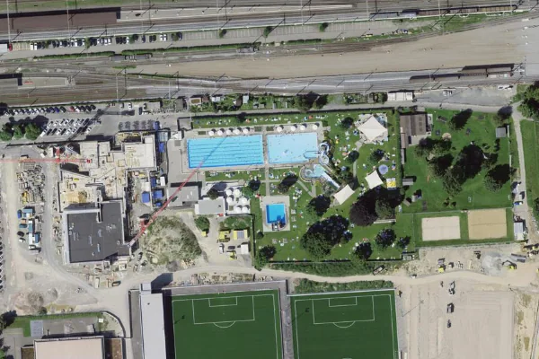 Luftbild des Kartenstandorts von Freibad Gossau in Gossau (SG)