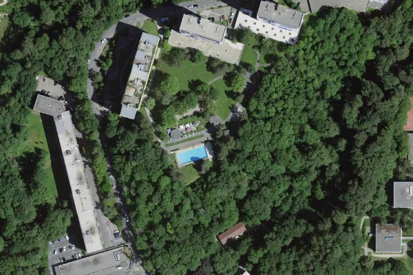 Luftbild des Kartenstandorts von Piscine De Valmont in Lausanne
