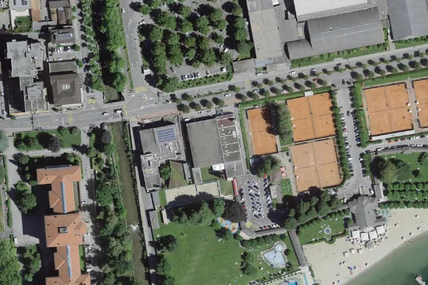 Luftbild des Kartenstandorts von Piscina comunale Lugano in Lugano