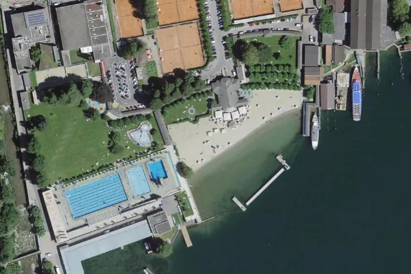 Luftbild des Kartenstandorts von Lido di Lugano in Lugano