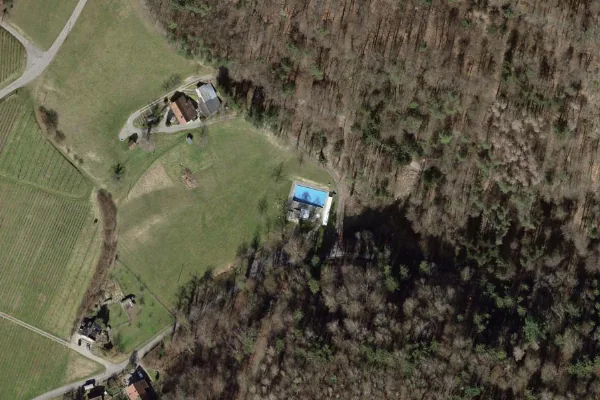 Luftbild des Kartenstandorts von Schwimmbad Mösli in Rudolfingen
