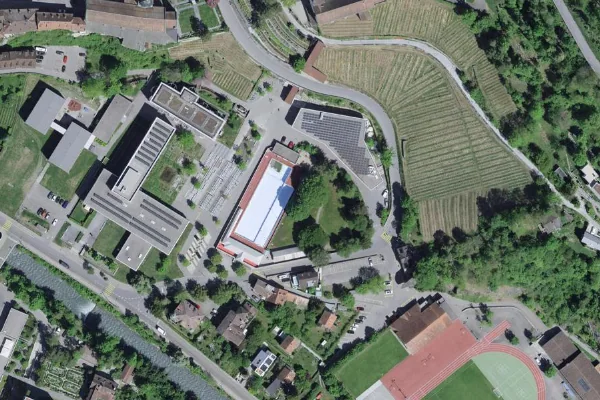 Luftbild des Kartenstandorts von Badi Sand in Chur