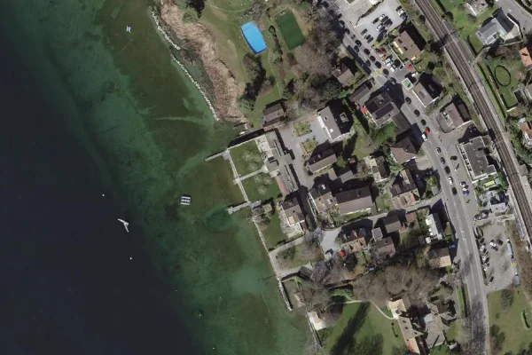 Luftbild des Kartenstandorts von Strandbad Winkel in Erlenbach