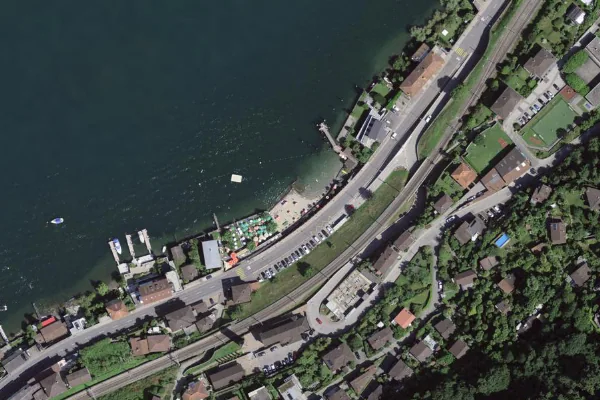 Luftbild des Kartenstandorts von Bagno Spiaggia in Gambarogno