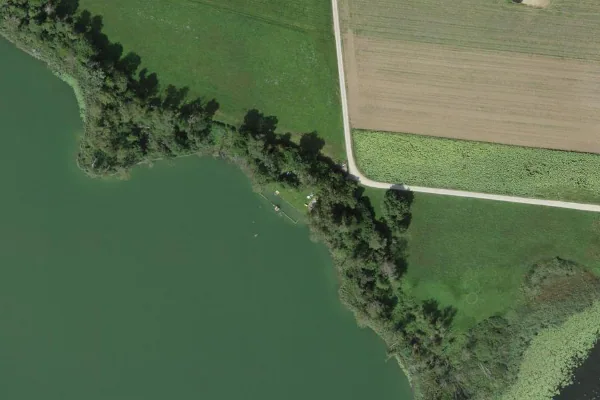 Luftbild des Kartenstandorts von Badeplatz Nussbaumersee in Hüttwilen