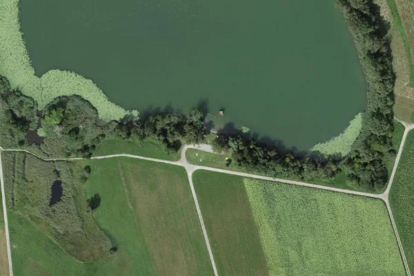 Luftbild des Kartenstandorts von Badeplatz Nussbaumersee in Hüttwilen