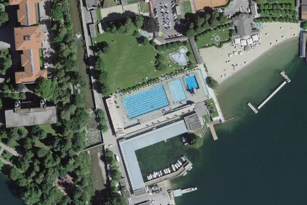 Luftbild des Kartenstandorts von Nuoto Lugano in Lugano