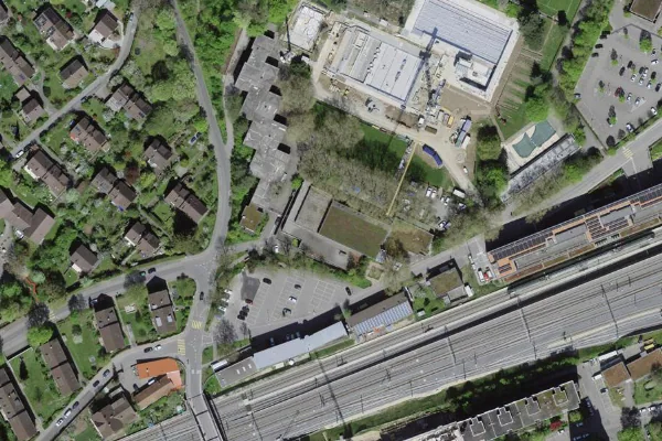 Luftbild des Kartenstandorts von Hallenbad Wyler in Bern