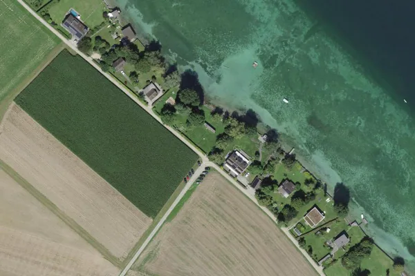 Luftbild des Kartenstandorts von Meitlibadi in Eschenz