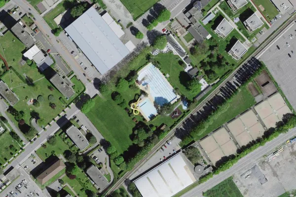 Luftbild des Kartenstandorts von Piscine municipale de Martigny in Martigny