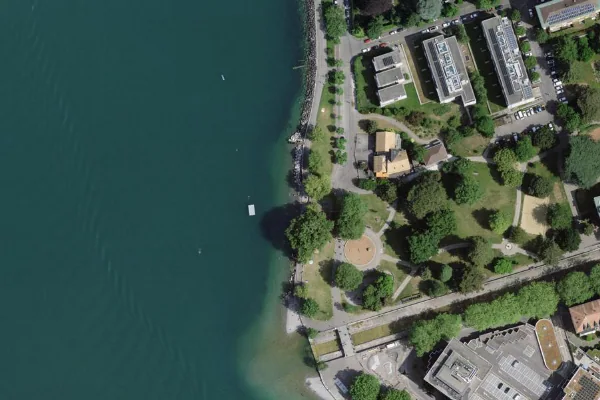 Luftbild des Kartenstandorts von Strandbad in Vevey in Vevey