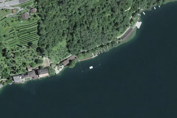 Luftbild des Kartenstandorts von Lido San Domenico in Lugano