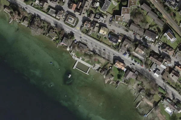 Luftbild des Kartenstandorts von Strandbad Feldmeilen in Meilen