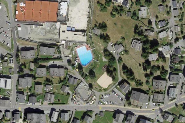Luftbild des Kartenstandorts von Piscine de Verbier in Verbier