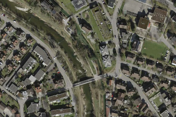 Luftbild des Kartenstandorts von Altes Kanalbad Töss in Winterthur