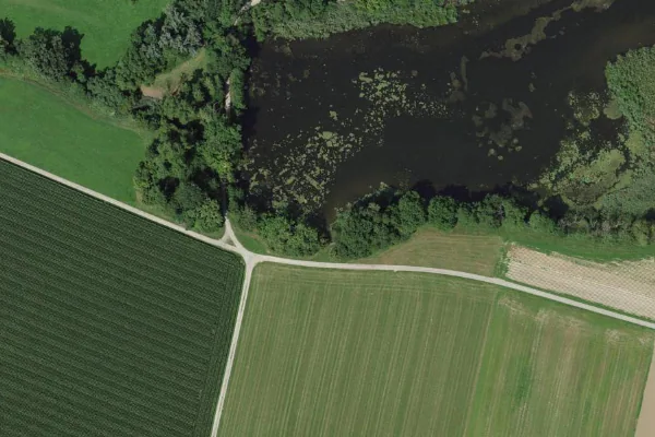 Luftbild des Kartenstandorts von Badeplatz Bommerweiher in Kemmental