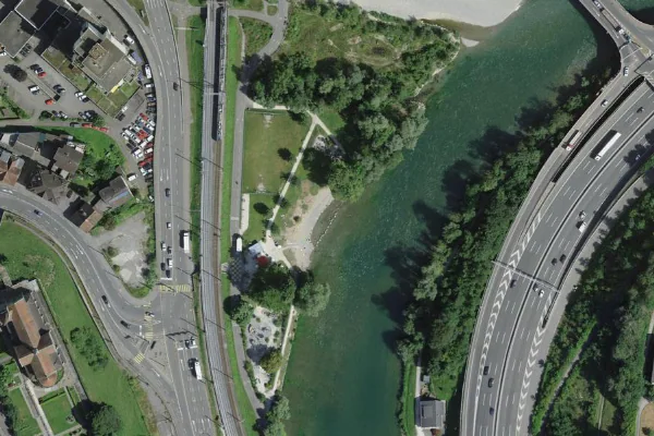 Luftbild des Kartenstandorts von Badestelle in Luzern in Luzern