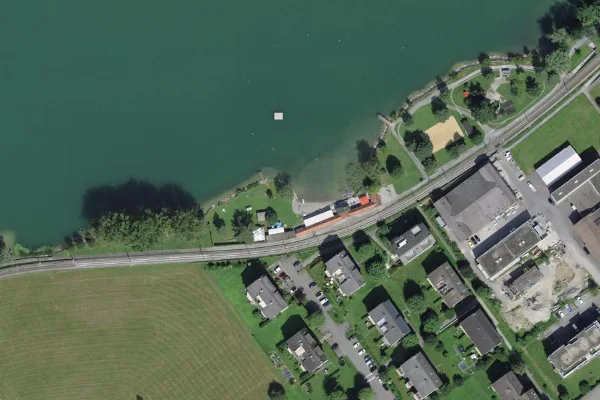 Luftbild des Kartenstandorts von Strandbad in Sachseln in Sachseln