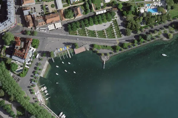 Luftbild des Kartenstandorts von Zone de baignade du Vieux-Port d'Ouchy in Lausanne