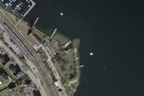 Luftbild des Kartenstandorts von Seebad Richterswil in Richterswil