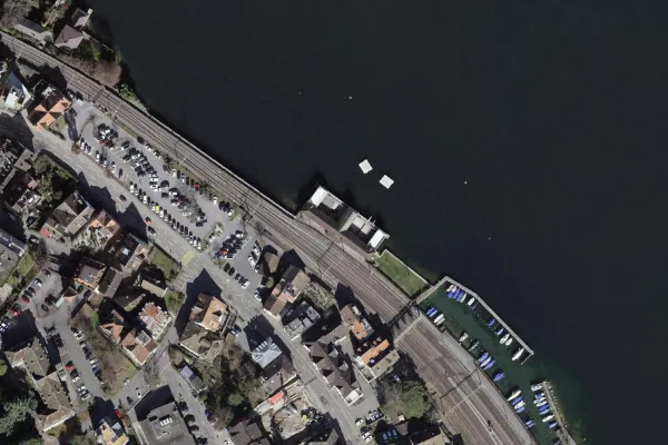 Luftbild des Kartenstandorts von Bretterbadi in Wädenswil