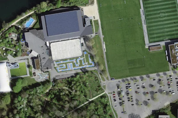 Luftbild des Kartenstandorts von Sportzentrum Zuchwil in Zuchwil