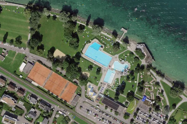 Luftbild des Kartenstandorts von Seebad Romanshorn in Romanshorn