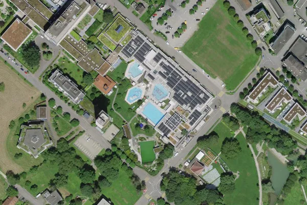 Luftbild des Kartenstandorts von Therme Zurzach in Bad Zurzach